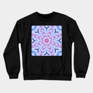 Floral Watercolor Pink and Blue Flower Pattern Crewneck Sweatshirt